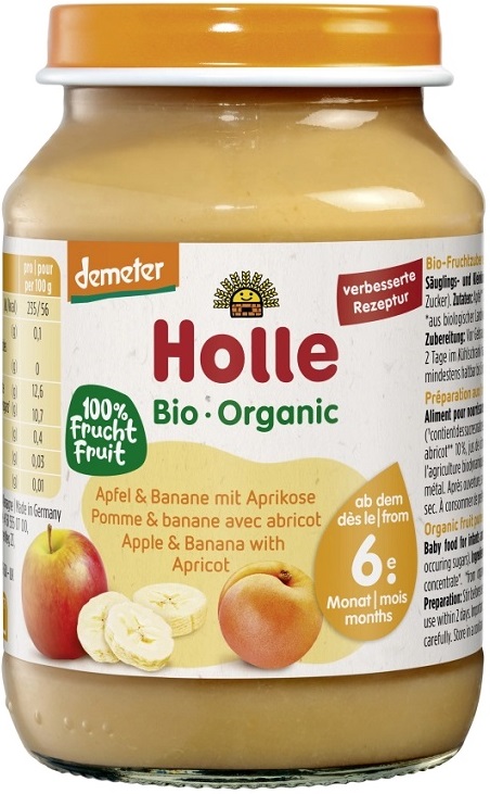 Holle Apple - banana - apricot purée gluten-free BIO