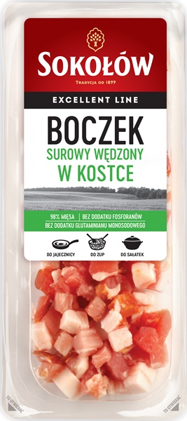 Sokołów Boczek surowy wędzony kostka map