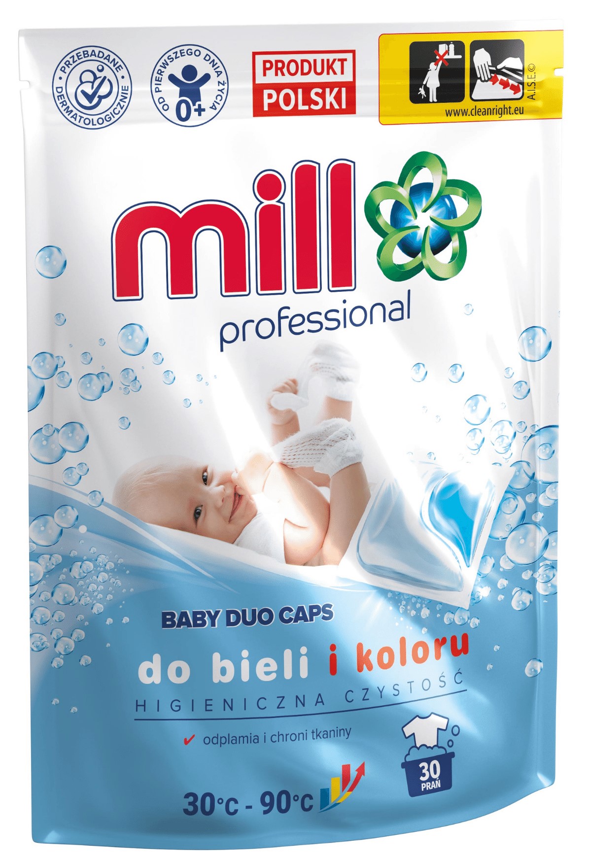 Mill Baby Kapsułki do prania  białych i kolorowych tkanin