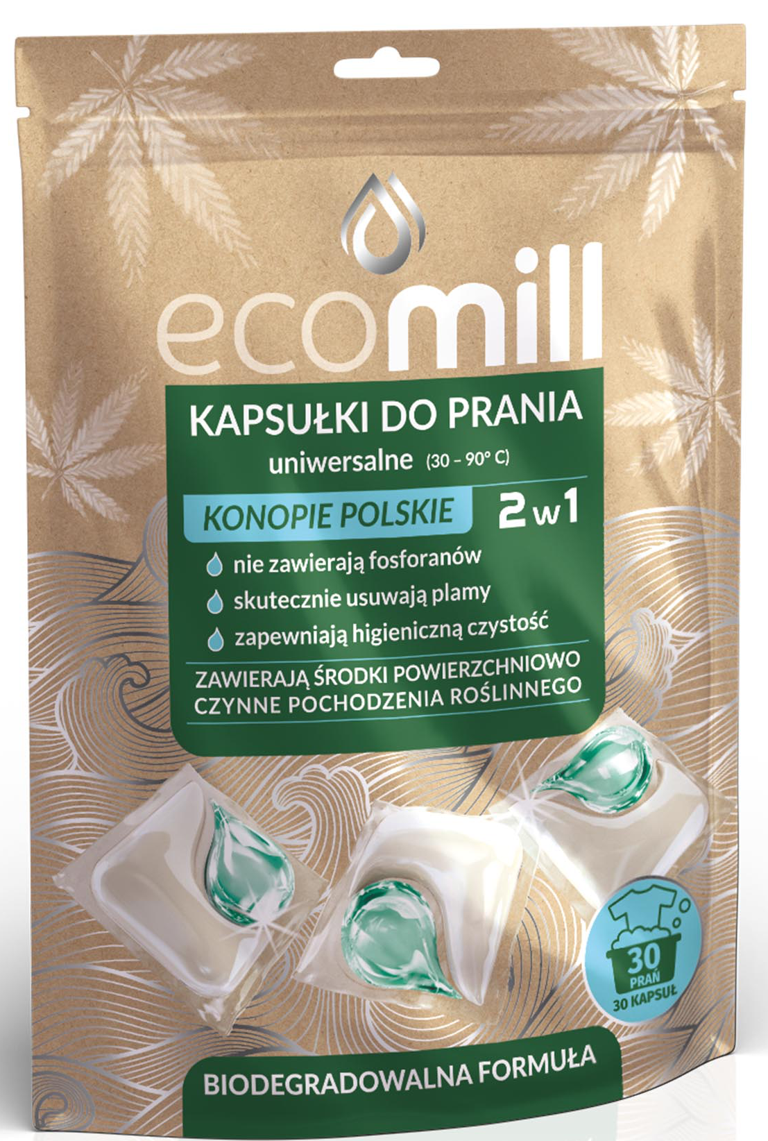 Ecomill Kapsułki do prania  uniwersalne konopie polskie