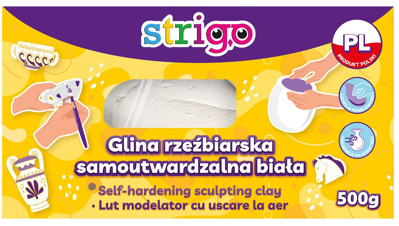 Strigo Selbsthärtender Modellierton, weiß, 500 g