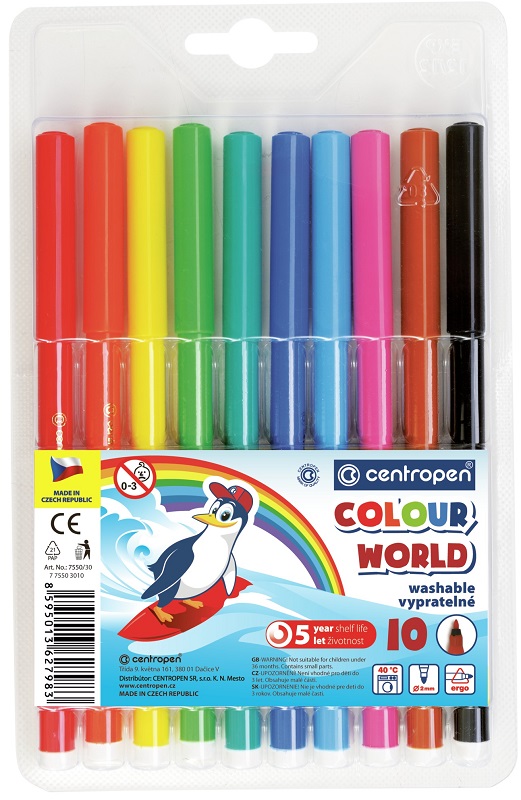 Centropen Marker 10 Farben Color World 7550