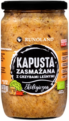 Runoland Sauerkraut fried with organic wild mushrooms 