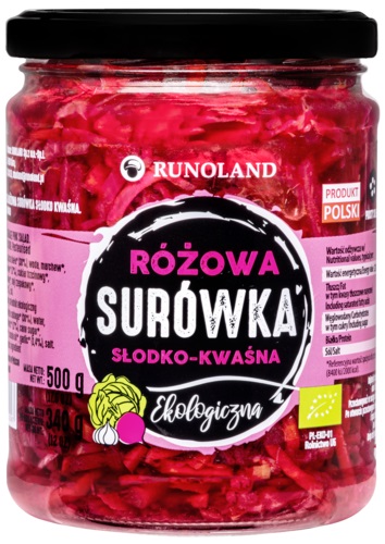 Runoland Sweet and sour pink cabbage salad, organic 