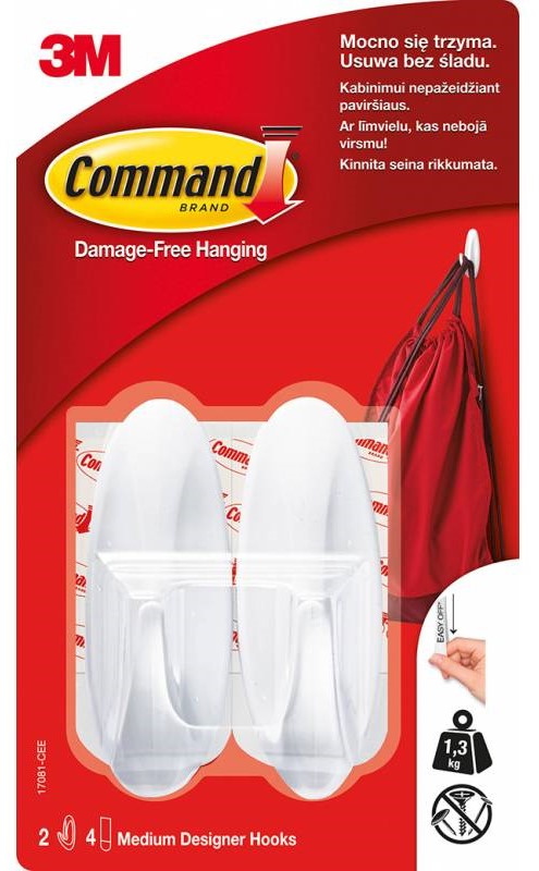 Command 3M Ganchos Reutilizables 1,3 kg