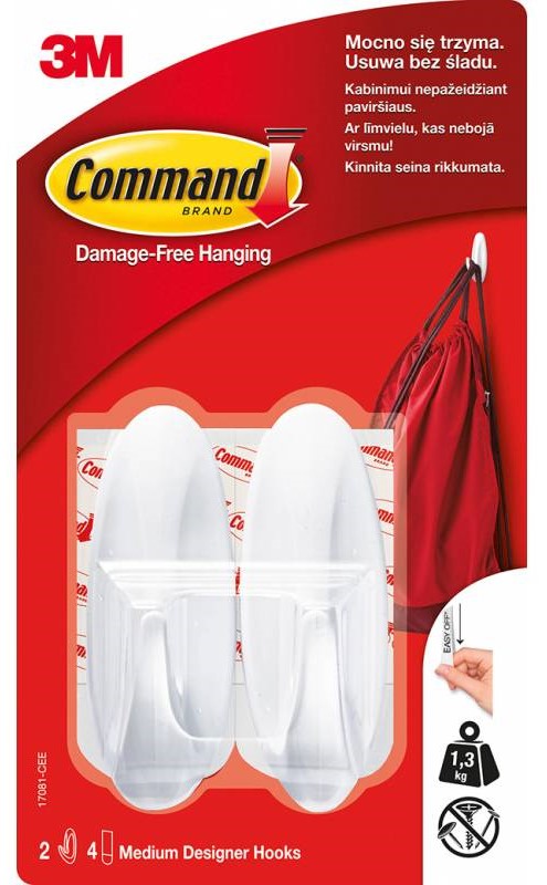 Command 3M Reusable Hooks 1.3 kg 