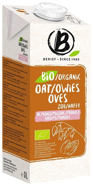 Berief Oat and almond drink without added sugars, BIO 