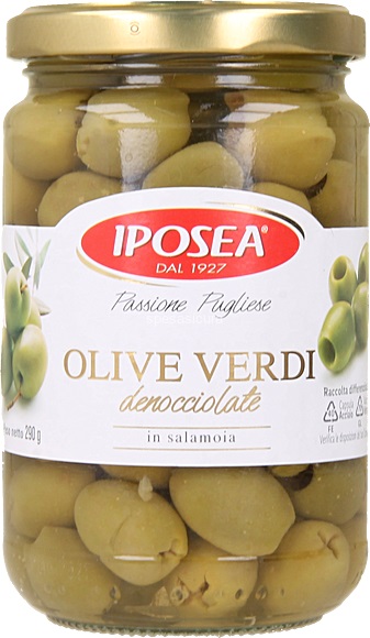 Iposea Grüne Oliven, entkernt in Salzlake  