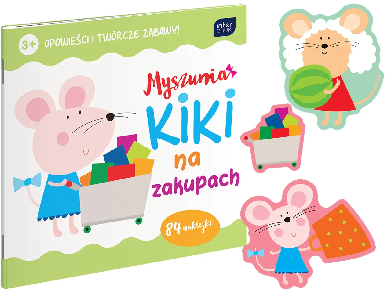 Interprint Myszunia Kiki shopping. Coloring book with stickers 