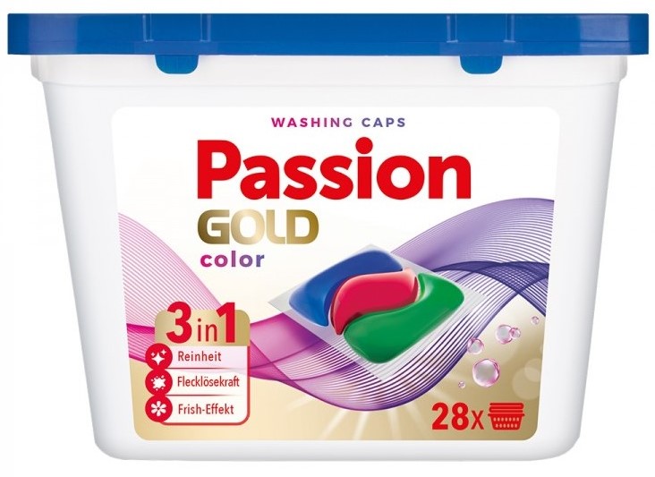 Passion Gold-Kapseln zum Waschen farbiger Textilien 