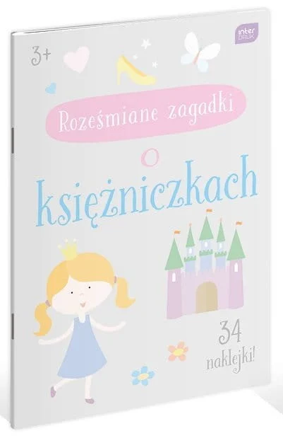 Interdruk Roześmiane zagadki o księżniczkach Kolorowanka z naklejkami