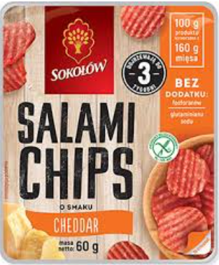 Sokołów Salami chips o smaku cheddar