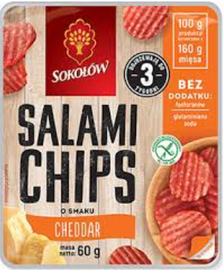 Sokołów Chips de salami con sabor a queso cheddar 