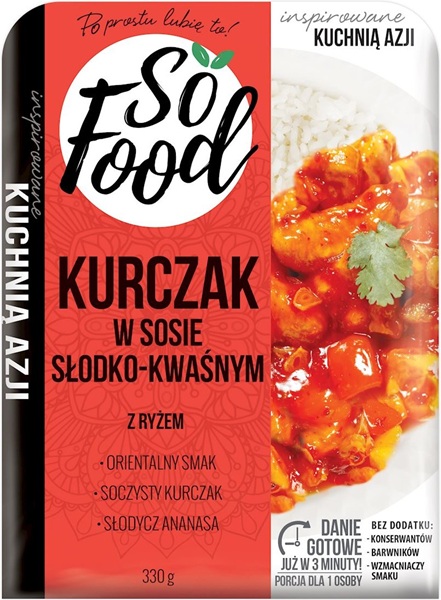 So Food Kurczak z ryżem w sosie słodko-kwaśnym