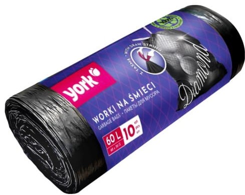 York Garbage bags with tape 60l, ecological, durable, flexible  