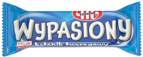 Mlekovita Wypasiony batonik twarogowy kokosowy w polewie o smaku białej czekolady