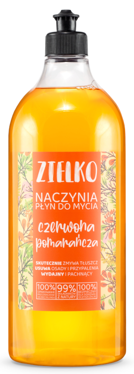 Zielko Dishes Red orange dishwashing liquid 