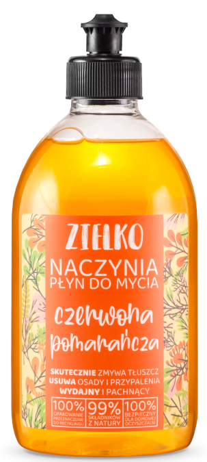 Zielko Naczynia Płyn do mycia naczyń czerwona pomarańcza
