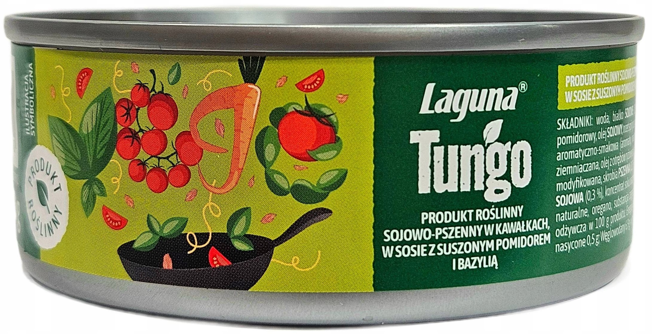 Laguna Tungo Produkt roślinny  sojowo-pszenny w kawałkach w sosie z suszonym pomidorem i bazylią