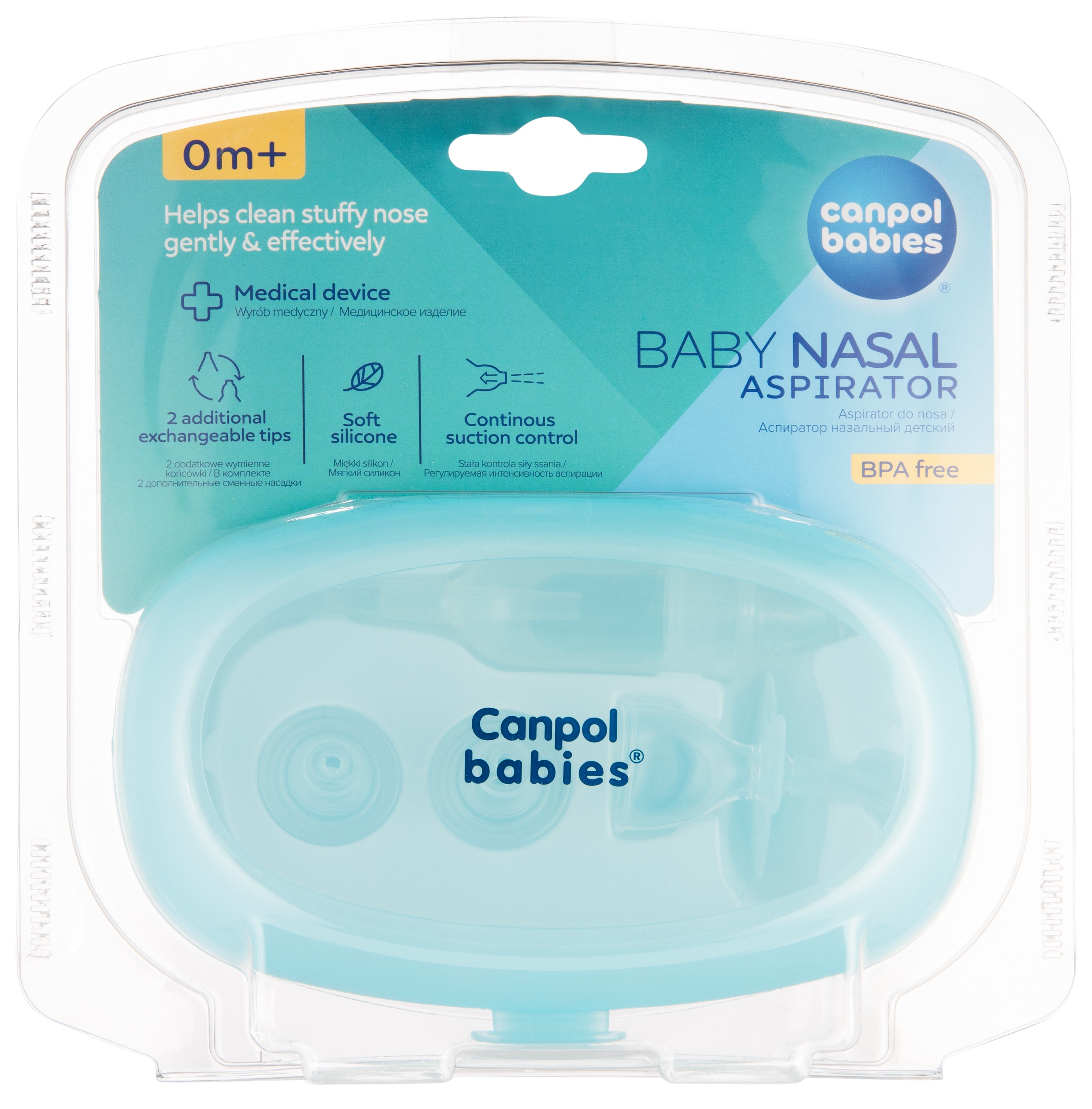 Canpol Babies aspirador nasal con punta blanda - dispositivo médico 