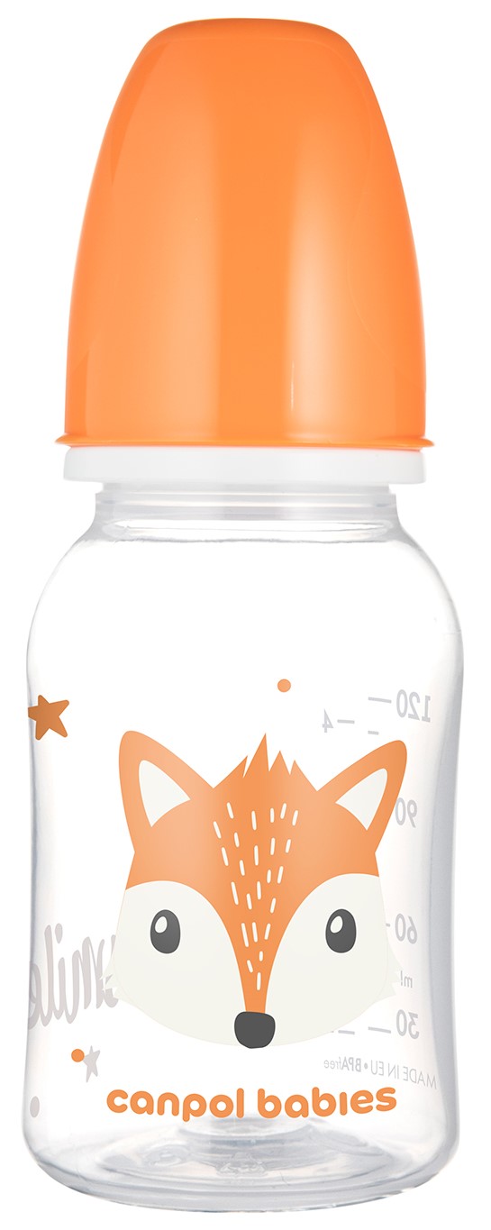 Canpol Babies Standard biberón estrecho 120 ml naranja  