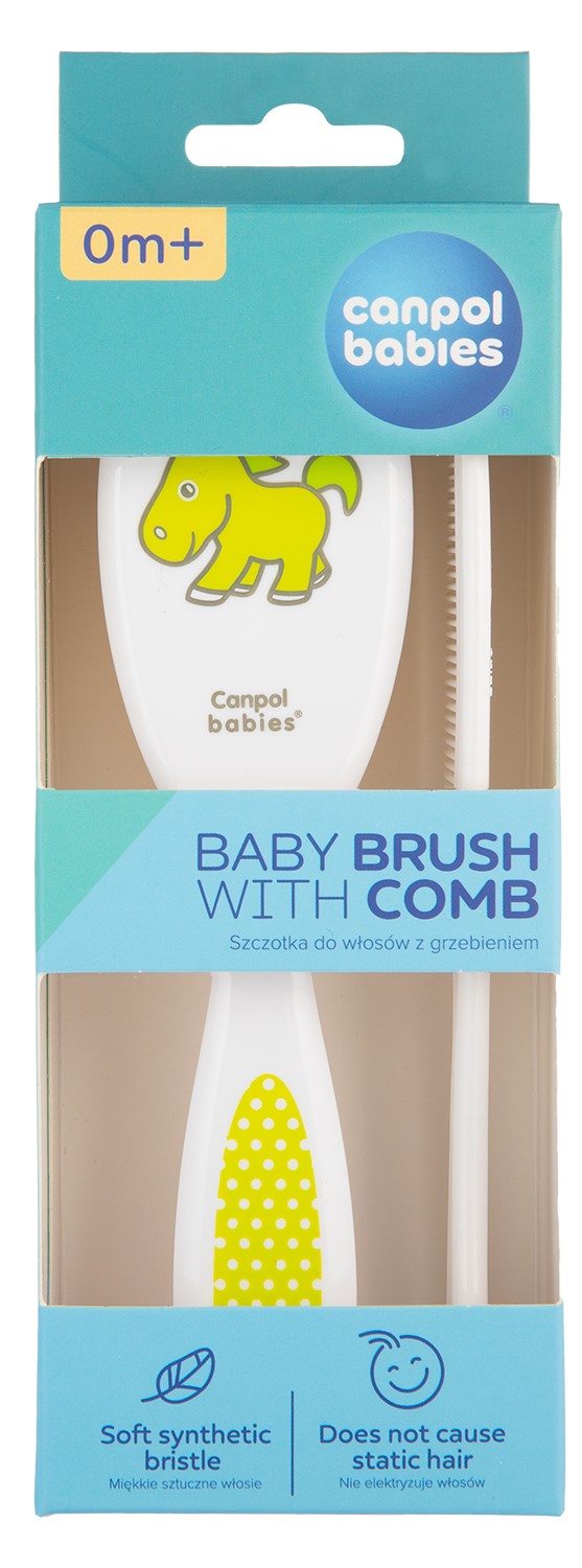 Canpol Babies cepillo y peine para bebés con cerdas suaves  