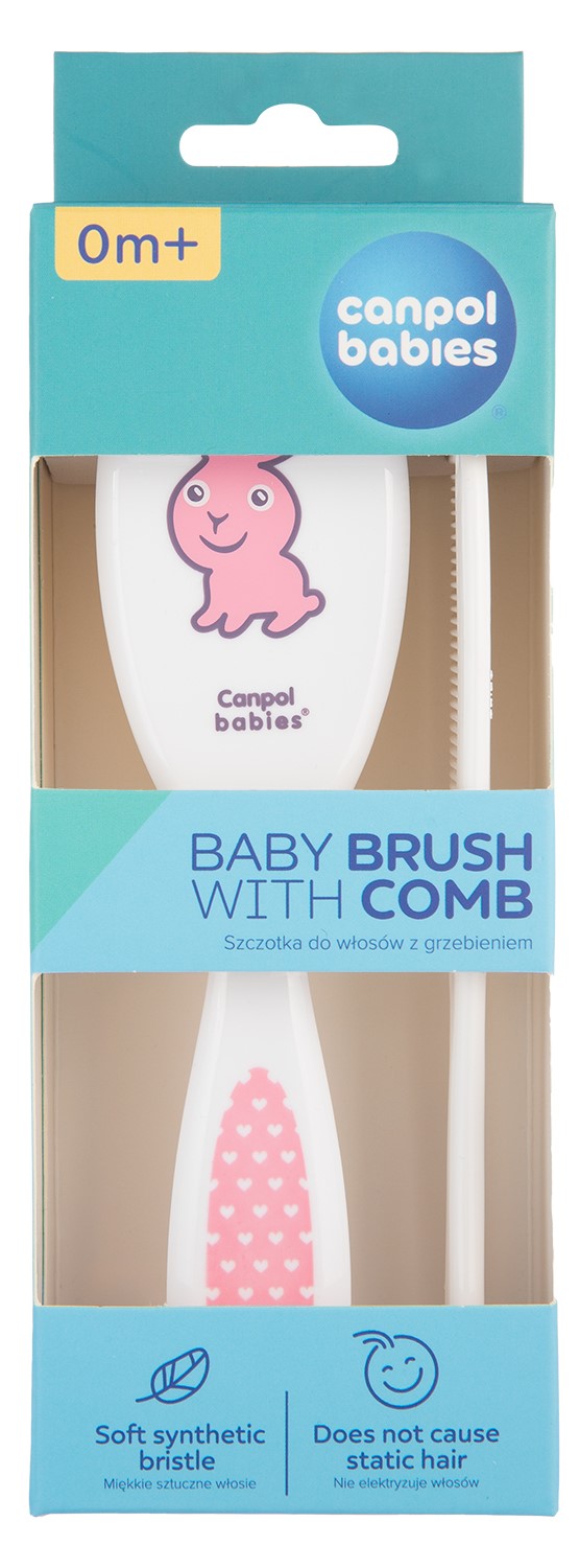 Canpol Babies Bürste und Kamm für Babys mit weichen Borsten  
