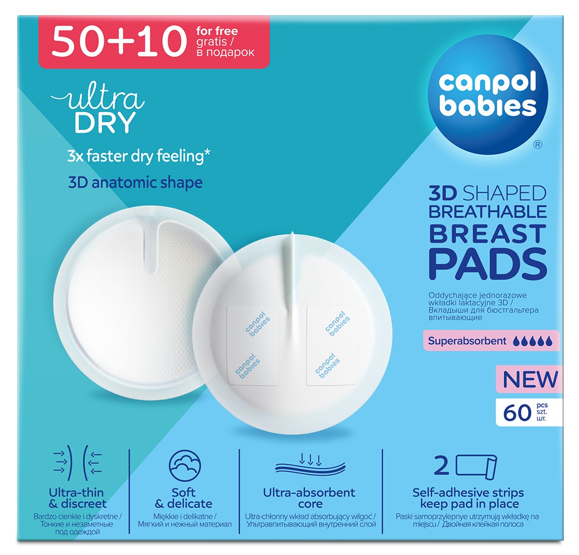 Canpol Babies discos de lactancia 3D ultraabsorbentes transpirables 