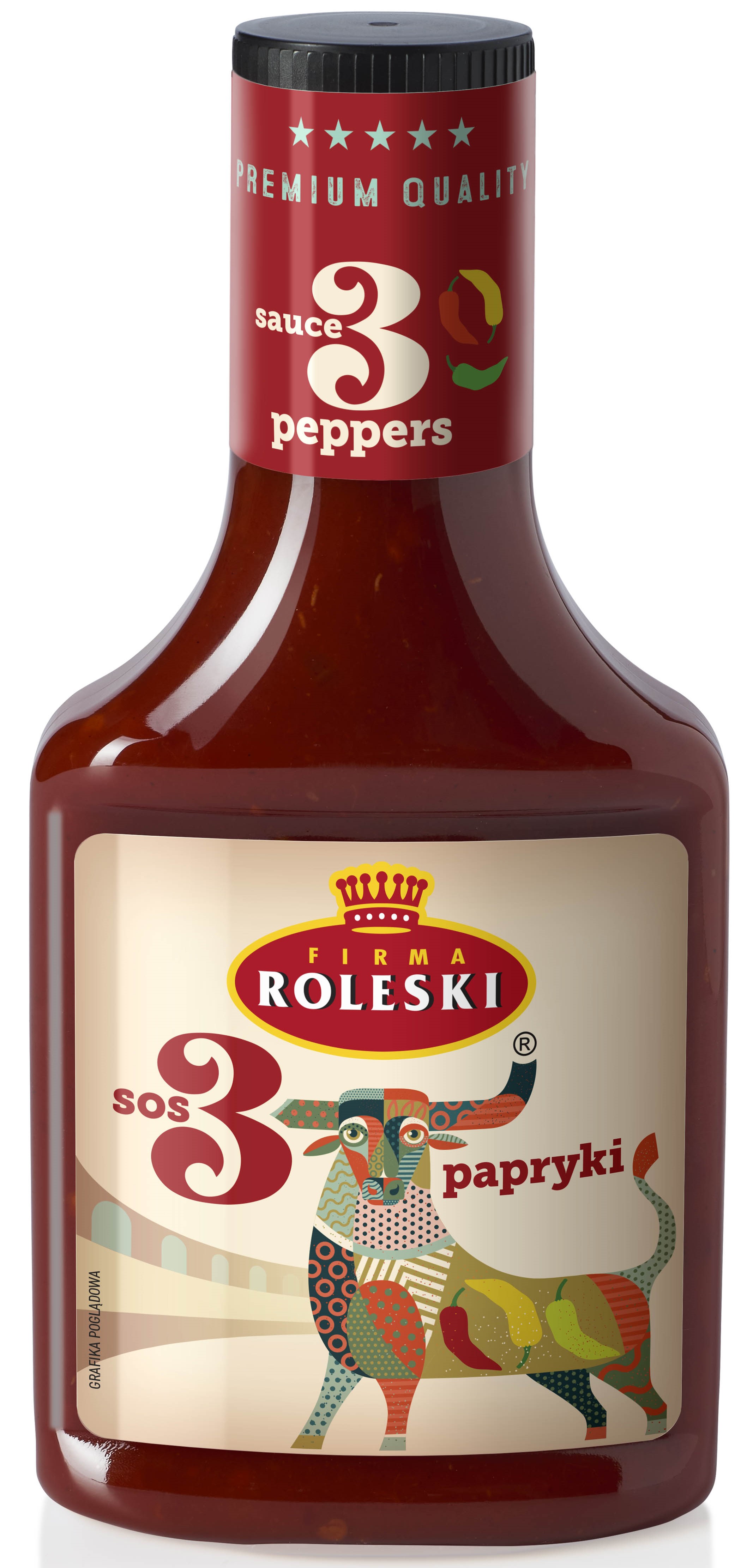 Roleski 3 pimientos Salsa de tomate picante con varios tipos de pimientos 