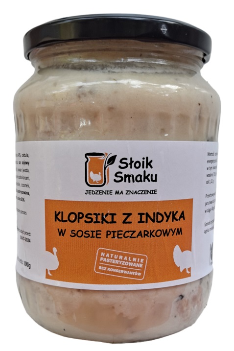 Słoik Smaku Klopsiki z indyka w sosie pieczarkowym (indyk)