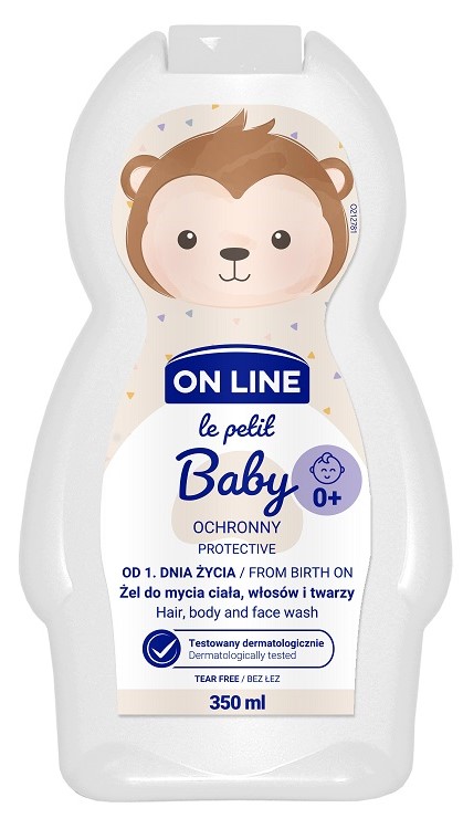 On Line Le Petit Baby Żel do mycia  ciała, włosów i twarzy, ochronny, od 1 dnia życia