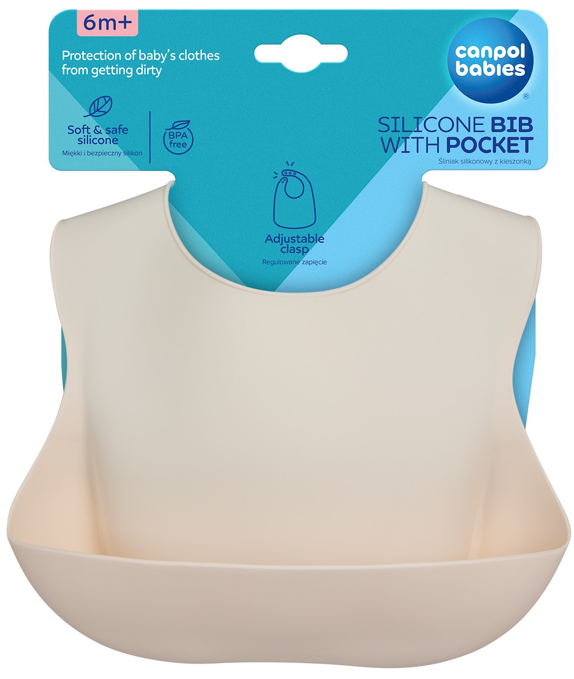 Canpol Babies Silicone bib with a pocket 