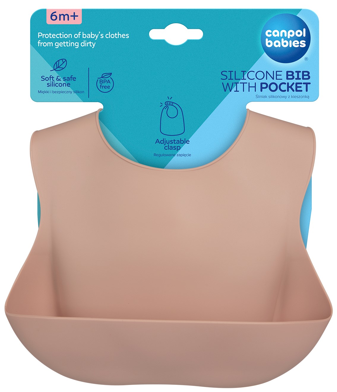 Canpol Babies Silicone bib with a pocket 