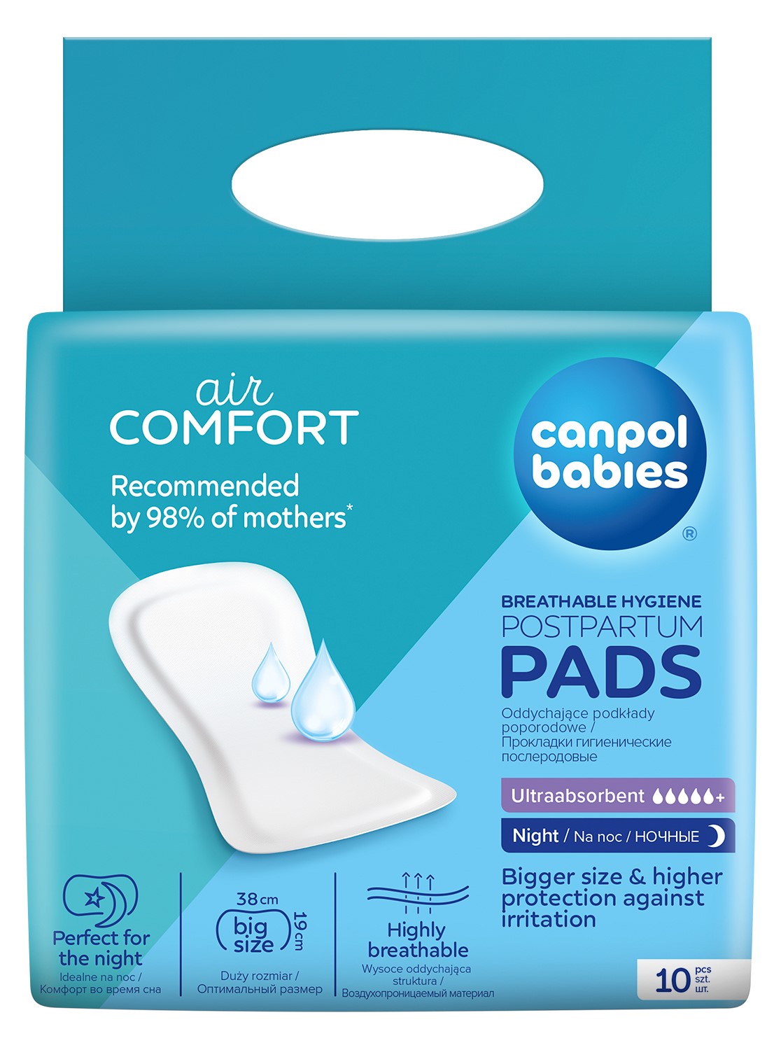 Canpol Babies breathable postpartum pads for the night 