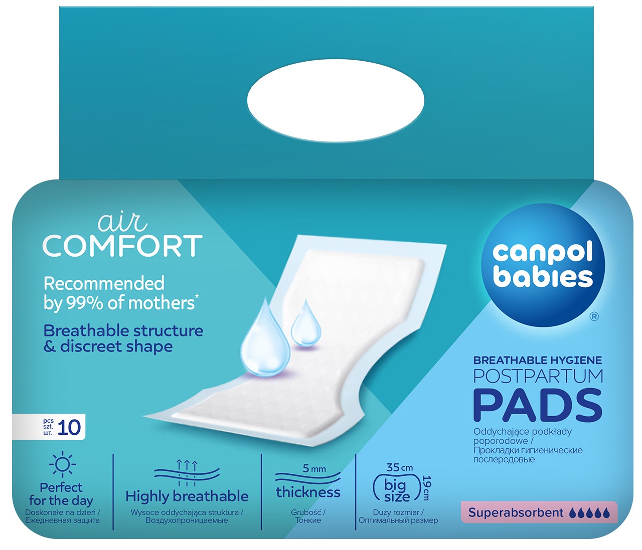 Canpol Babies breathable postpartum pads for the day  