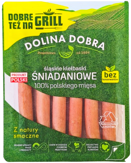 Dolina Dobra Śląskie kiełbaski  śniadaniowe 100% polskiego mięsa