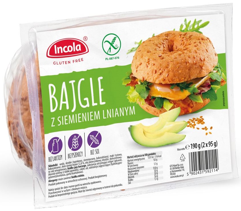 Incola Bagels with linseed gluten-free 2x95g 