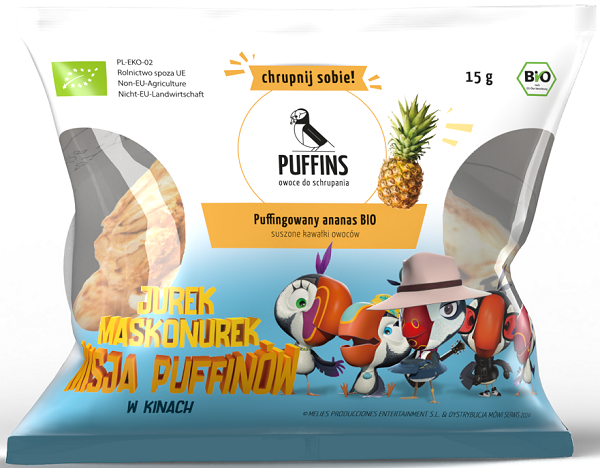 Puffins Organic puffed pineapple  