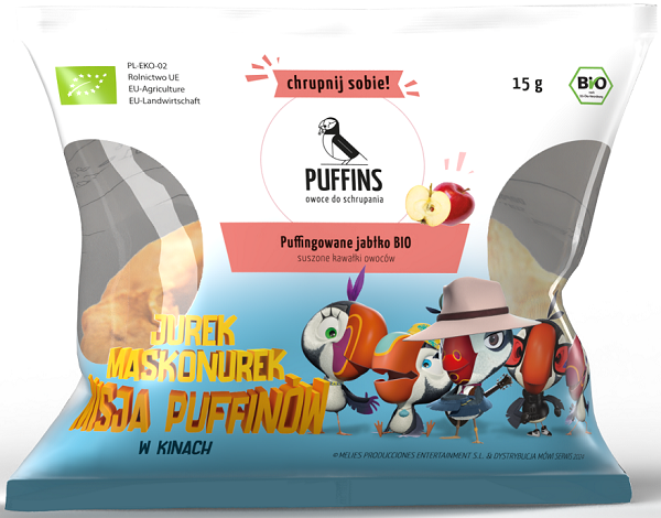 Puffins BIO puffed apple  