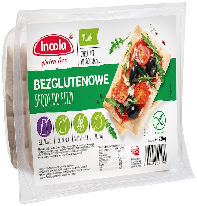 Incola bases para pizza sin gluten 3uds 