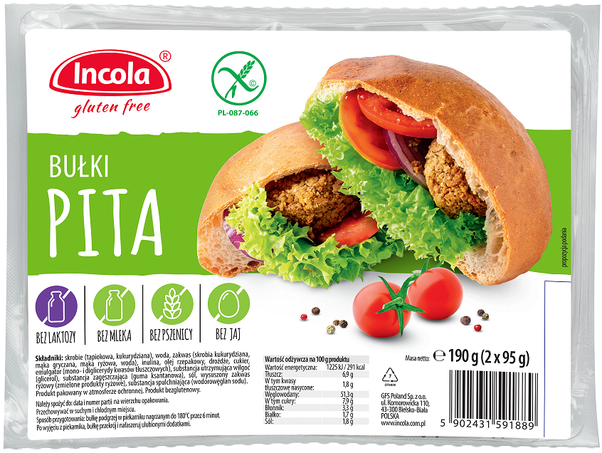 Incola Bułki pita bezglutenowe  2x95g