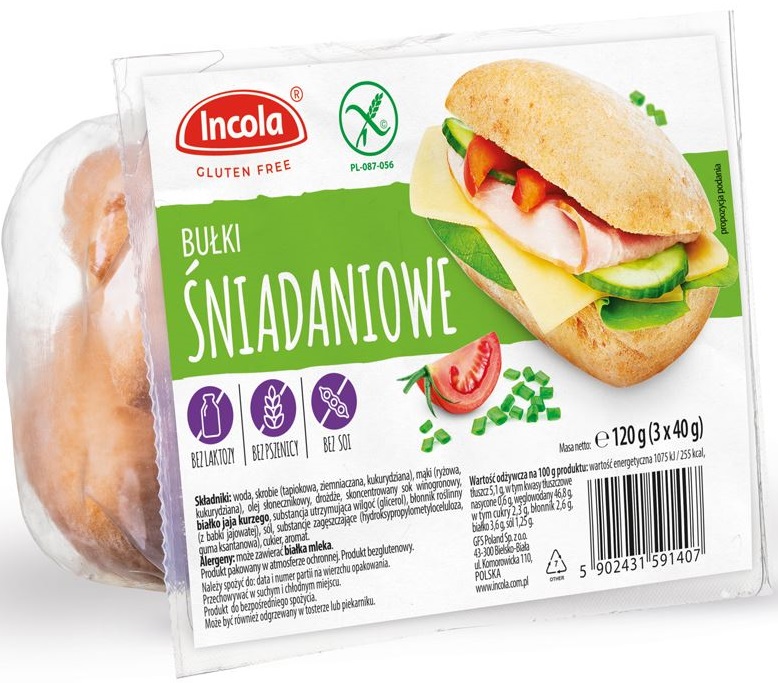 Incola Gluten-free breakfast rolls 3x40g 