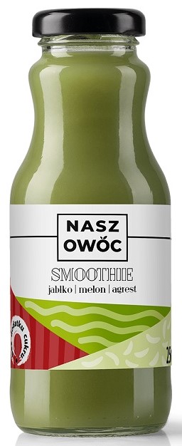 Unser Fruchtsmoothie Apfel, Melone, Stachelbeere 