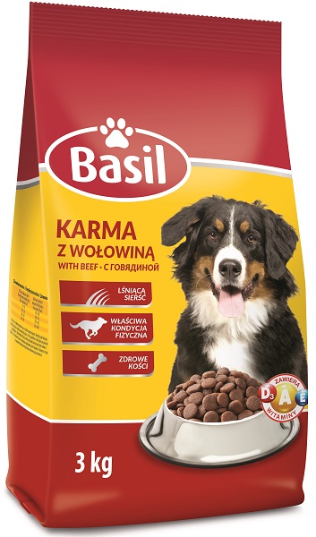 Basilikum Hundefutter mit Rindfleisch  