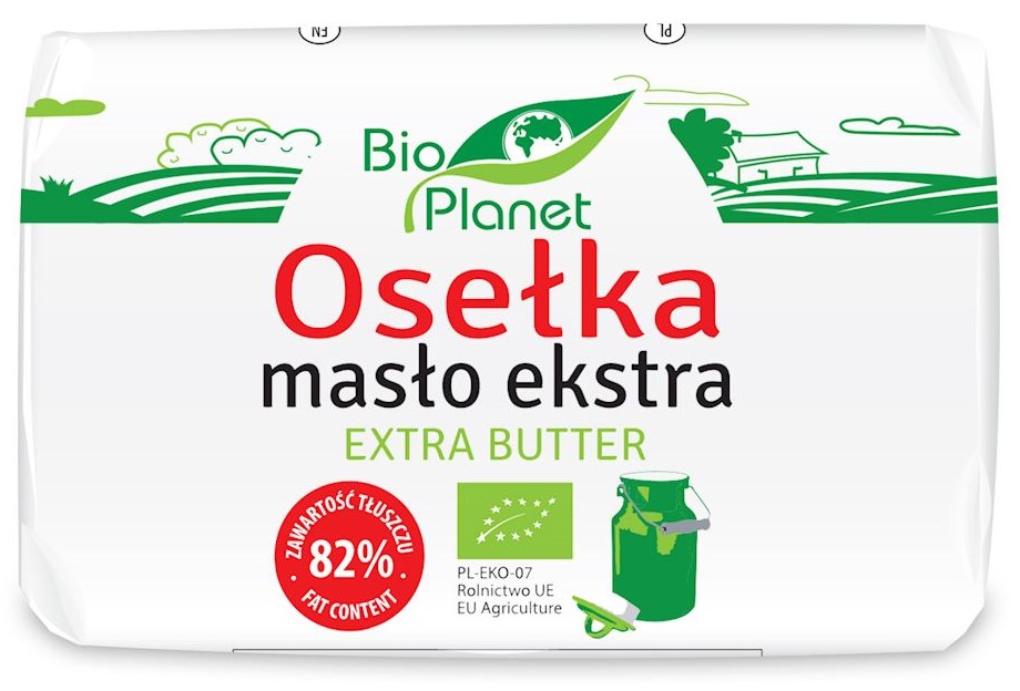 Bio Planet Masło ekstra osełka 82% tłuszczu BIO