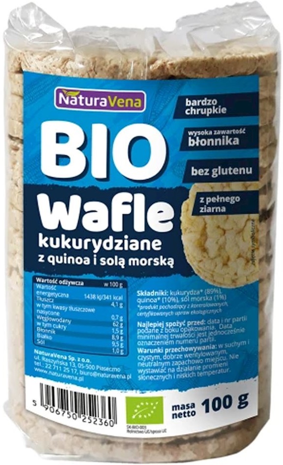 Naturavena Wafle kukurydziane z quinoa i sola morską BIO