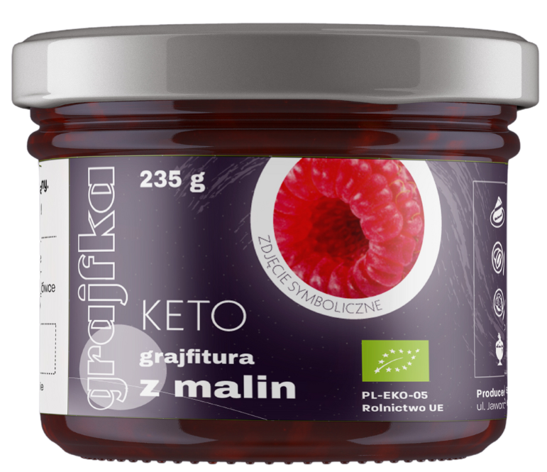 Grajfka Mousse de frambuesa sin azúcares añadidos Keto BIO 