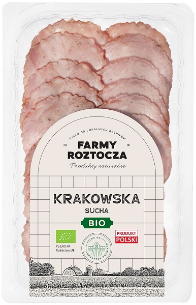 Roztocze Farms Сухая краковская колбаса, органические ломтики 