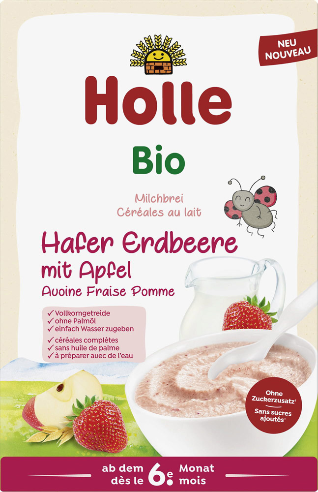 Holle Ekologiczna kaszka mleczna ryżowa na bazie mleka koziego malinowo-bananowa