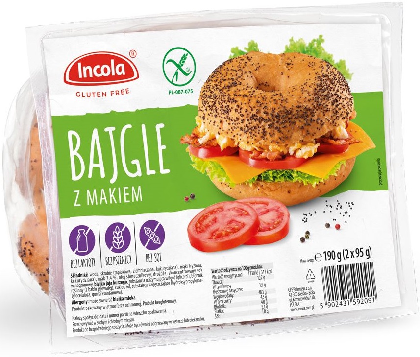 Incola Bajgle z makiem bezglutenowe 2x95g